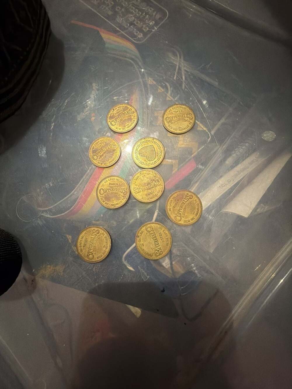 Copperfield's Arcade Game Tokens Lot of 9 Brass Coins